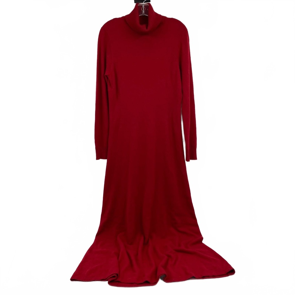 Lauren Ralph Lauren Red Turtleneck Sweater Maxi Dress | M Regular